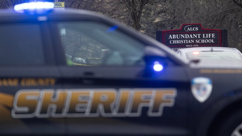 MADISON, WISCONSIN – DECEMBER 16: A sign sits in front of the Abundant Life Christian School on December 16, 2024 in Madison, Wisconsin. According to reports, a student and teacher were shot and killed at the school earlier today, and the suspected shooter was found dead at the scene. (Photo by Scott Olson/Getty Images)