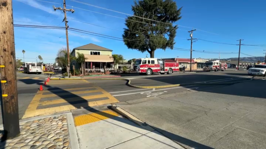 Firefighters at the scene of a fire in Gilroy.