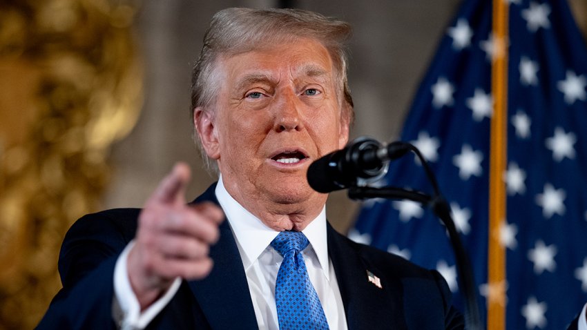 Donald Trump speaks at a news conference at Mar-a-Lago on Dec. 16, 2024 in Palm Beach, Florida.