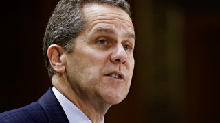 Michael Barr, vice chair for supervision at the US Federal Reserve, speaks during a Senate Banking, Housing, and Urban Affairs Committee hearing in Washington, DC, US, on Tuesday, March 28, 2023. 