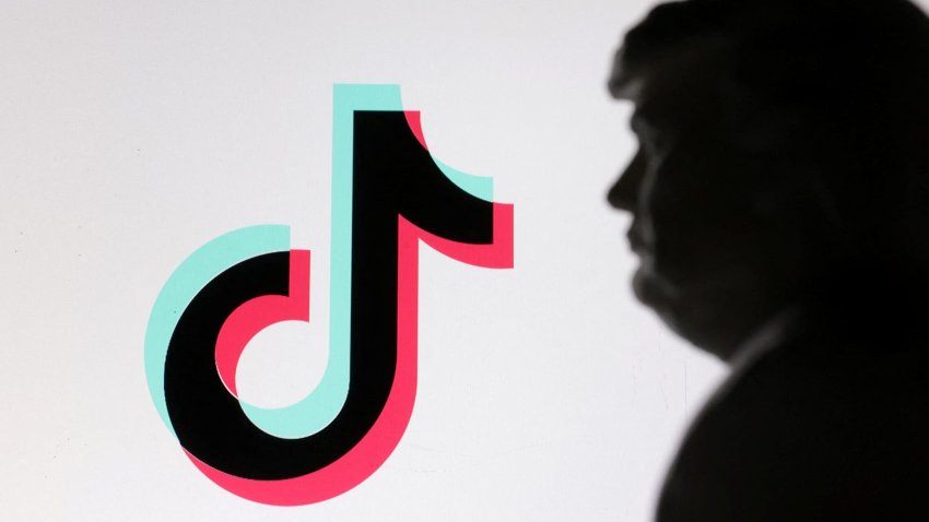 A 3D-printed miniature model of U.S. President-elect Donald Trump and TikTok logo are seen in this illustration taken January 19, 2025.