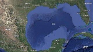The Gulf of Mexico as seen on Google Maps.