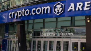 The outside entrance of Crypto.com Arena