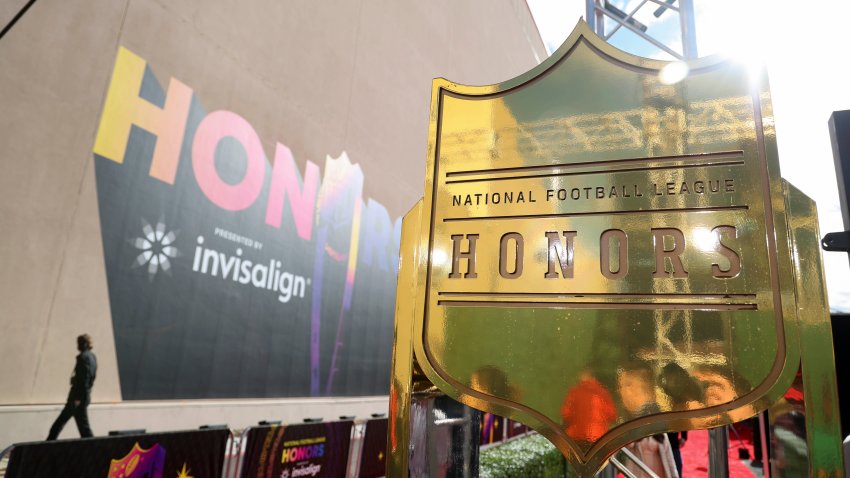 NFL Honors decor is displayed at the red carpet