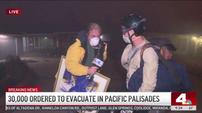 NBC4's Robert Kovacik helps Palisades Fire evacuee