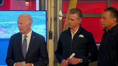 Watch: Biden, Newsom in Southern California for wildfires update