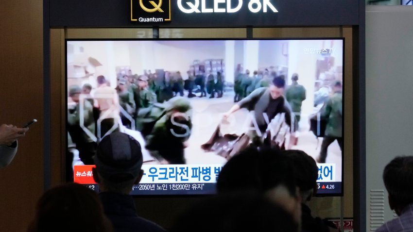 FILE - A TV screen at Seoul Railway Statio