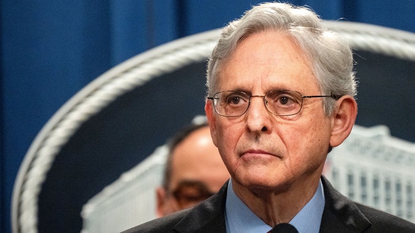 FILE - Attorney General Merrick Garland takes questions from reporters during a news conference at the Department of Justice Building on May 23, 2024 in Washington.