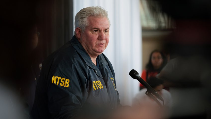 ARLINGTON, VIRGINIA- JANUARY 30: NTSB Member J. Todd Inman speaks during a press conference at Reagan National Airport as the search continues at the crash site of the American Airlines plane on the Potomac River on January 30, 2025 in Arlington, Virginia. An American Airlines flight from Wichita, Kansas collided midair with a military Black Hawk helicopter while on approach to Ronald Reagan Washington National Airport outside of Washington, DC. According to reports, there were no survivors among the 67 people onboard both aircraft.  (Photo by Kayla Bartkowski/Getty Images)