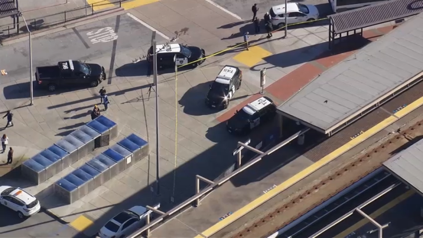 Police activity at the Hayward BART station.