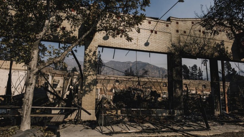 The remains of the Wellema Hat Co. in Altadena, California, after the Eaton fire outside Los Angeles