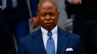 New York City Mayor Eric Adams leaves the federal court after being charged with bribery and illegally soliciting a campaign contribution from foreign nationals, in New York City, U.S., October 2, 2024. 