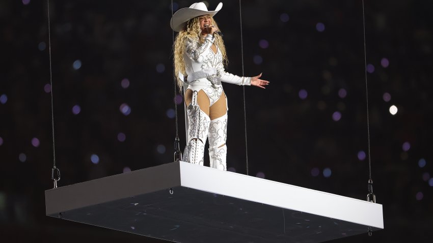 HOUSTON, TEXAS – DECEMBER 25: Beyoncé performs during the halftime show for the game between the Baltimore Ravens and the Houston Texans at NRG Stadium on December 25, 2024 in Houston, Texas. (Photo by Alex Slitz/Getty Images)