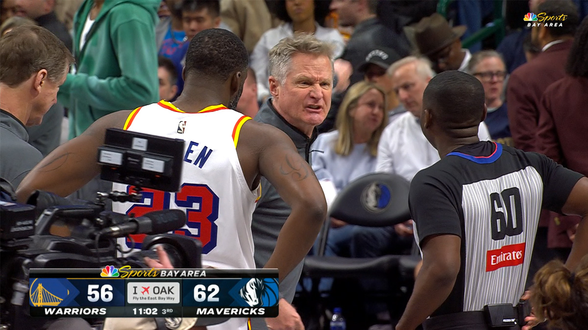 Warriors coach Steve Kerr receives technical foul for on-court tirade