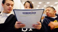 High school students attend Cash for College, a college and career convention, in Los Angeles.