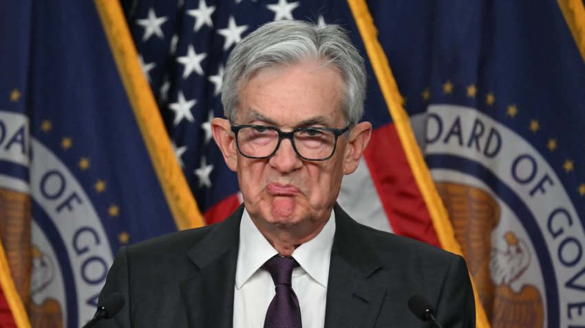 US Federal Reserve Chairman Jerome Powell reacts as he speaks during a news conference at the end of the two-day Federal Open Market Committee (FOMC) meeting at the Federal Reserve in Washington, DC, on Jan. 29, 2025.