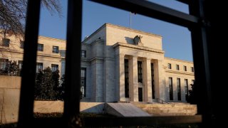 FILE -- The Federal Reserve building in Washington, D.C., is seen in January 2022.