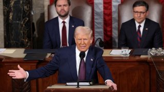 U.S. President Donald Trump delivers a speech to a joint session of Congress, in the House Chamber of the U.S. Capitol in Washington, D.C., U.S., March 4, 2025. 