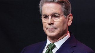 U.S. Treasury Secretary Scott Bessent speaks at an Economic Club of New York event in New York City, U.S.,  March 6, 2025.