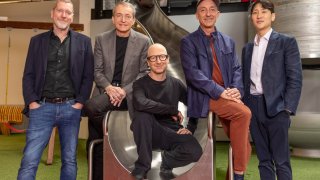 From left, Playground Global partners Peter Barrett, Pat Gelsinger, Jory Bell, Bruce Leak and Ben Kim.