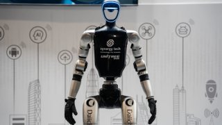 Unitree’s G1 robot at the Mobile World Congress 2025 in Barcelona, Spain, on March 6, 2025.