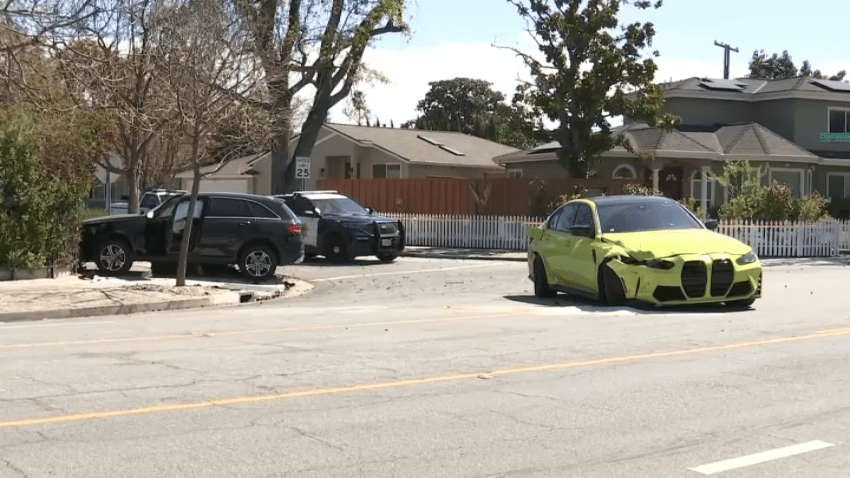 Scene of a crash in San Jose that sent two pedestrians to the hospital.