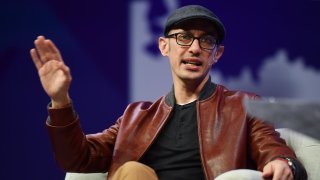 Tobias Lütke, CEO of Shopify, speaks at the Collision conference in Toronto, Canada, on May 22, 2019.