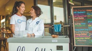 Annie and Sarah Park at Sarah’s Handmade Ice Cream in 2020.