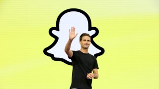 Evan Spiegel, CEO of Snap Inc., speaks onstage during the Snap Partner Summit 2023 at Barker Hangar on April 19, 2023 in Santa Monica, California.