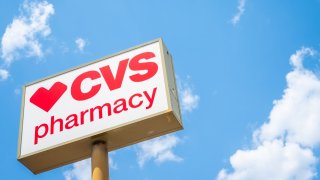 The CVS pharmacy logo is seen outside of a storefront on August 07, 2024 in Austin, Texas.
