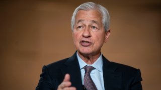 Jamie Dimon, CEO of JPMorgan Chase & Co., speaks during the 2025 National Retirement Summit in Washington, D.C., on March 12, 2025.