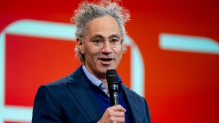 Alex Karp, chief executive officer of Palantir Technologies Inc., speaks during the AIPCon conference in Palo Alto, California, US, on March 13, 2025.