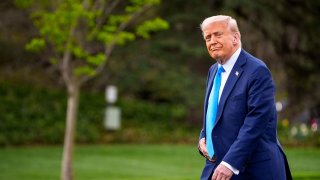 U.S. President Donald Trump walks towards Marine One on the South Lawn of the White House on March 28, 2025 in Washington, DC.