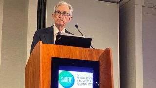 U.S. Federal Reserve Chair Jerome Powell speaks at a press conference on April 4, 2025.