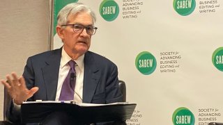 U.S. Federal Reserve Chair Jerome Powell speaks at SABEW on April 4, 2025.