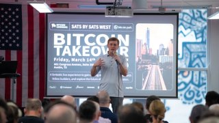 Parker Lewis speaks at the Bitcoin Commons, where he helps lead educational efforts around bitcoin adoption and policy.