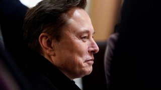 Tesla CEO Elon Musk attends a cabinet meeting at the White House in Washington, D.C., U.S., April 10, 2025.