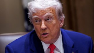 U.S. President Donald Trump attends a cabinet meeting at the White House in Washington, D.C., U.S., April 10, 2025.