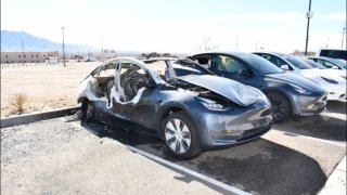 A Tesla Albuquerque Showroom was targeted in an arson attack. Two Tesla vehicles were involved in the fire, one of which was significantly damaged.