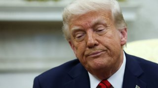 U.S. President Donald Trump speaks as he meets with Italian Prime Minister Giorgia Meloni (not pictured) in the Oval Office at the White House in Washington, D.C., U.S., April 17, 2025.