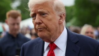 U.S. President Donald Trump speaks to the media during the annual White House Easter Egg Roll, on the South Lawn of the White House in Washington, D.C., U.S., April 21, 2025.