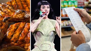 Homemade barbecue pork chops. Katy Perry performs onstage during the Katy Perry The Lifetimes Tour 2025. A woman checks her receipt while exiting a store.