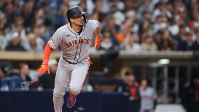 SAN DIEGO, CA – APRIL 29: Willy Adames #2 of the San Francisco Giants hits a solo home run in the fourth inning  during the game between the San Francisco Giants and the San Diego Padres at Petco Park on Tuesday, April 29, 2025 in San Diego, California. (Photo by Vincent Mizzoni/MLB Photos via Getty Images)