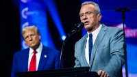 FILE - Robert F. Kennedy Jr. and Donald Trump at a Turning Point Action Rally in Duluth, Georgia, on Wednesday, Oct. 23, 2024.
