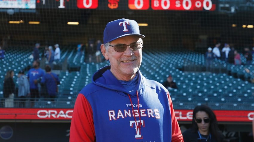 SAN FRANCISCO, CALIFORNIA – AUGUST 11: Manager Bruce Bochy #15 of the Texas Rangers looks on before the game against the San Francisco Giants at Oracle Park on August 11, 2023 in San Francisco, California. (Photo by Lachlan Cunningham/Getty Images)