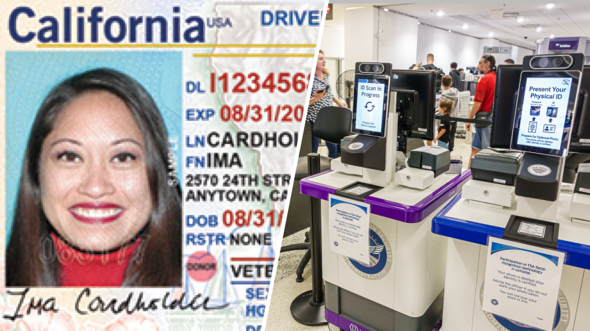 A REAL ID in California has a star in the golden bear in the upper right corner.