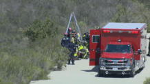 San Diego Fire-Rescue pulled a woman from a storm drain in Poway Monday, April 7, 2025. 