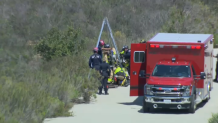 San Diego Fire-Rescue pulled a woman from a storm drain in Poway Monday, April 7, 2025.