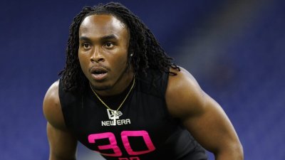 INDIANAPOLIS, INDIANA – FEBRUARY 28: Upton Stout #DB30 of Western Kentucky participates in a drill during the NFL Scouting Combine at Lucas Oil Stadium on February 28, 2025 in Indianapolis, Indiana. (Photo by Brooke Sutton/Getty Images)