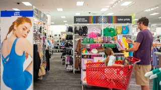 A customer shops through Pride Month accessories at a Target store on June 06, 2023 in Austin, Texas.